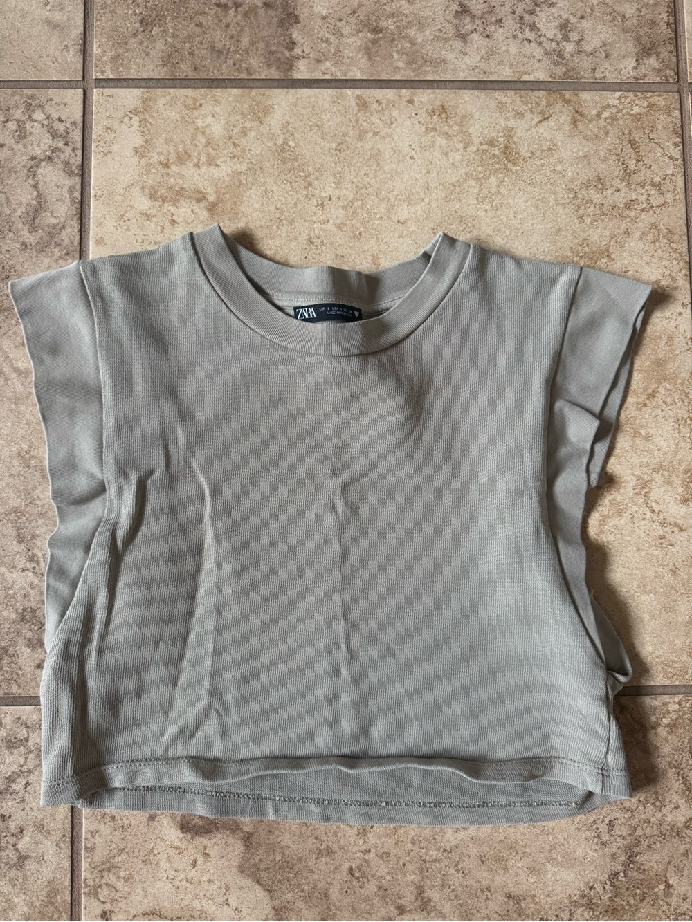 Zara Cropped Sleeveless Top in Sage